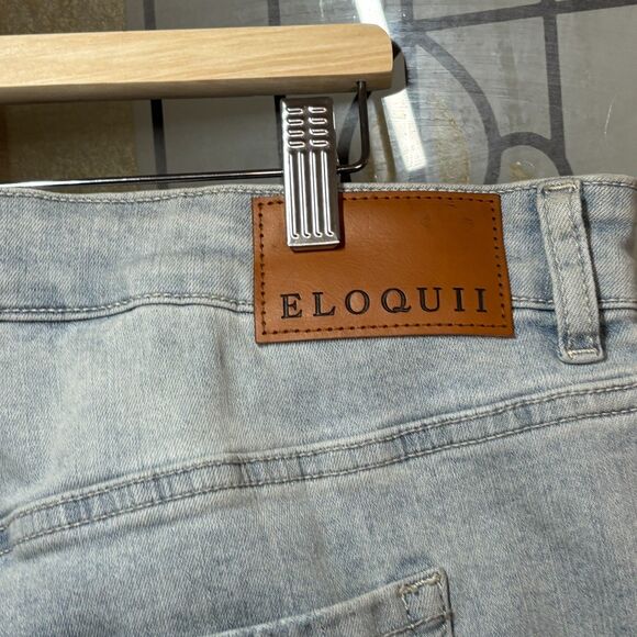 Eloquii Light Wash Straight Leg High Rise Plus Size Jeans Size 18 - Picture 7 of 10